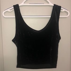 Black velvet crop top